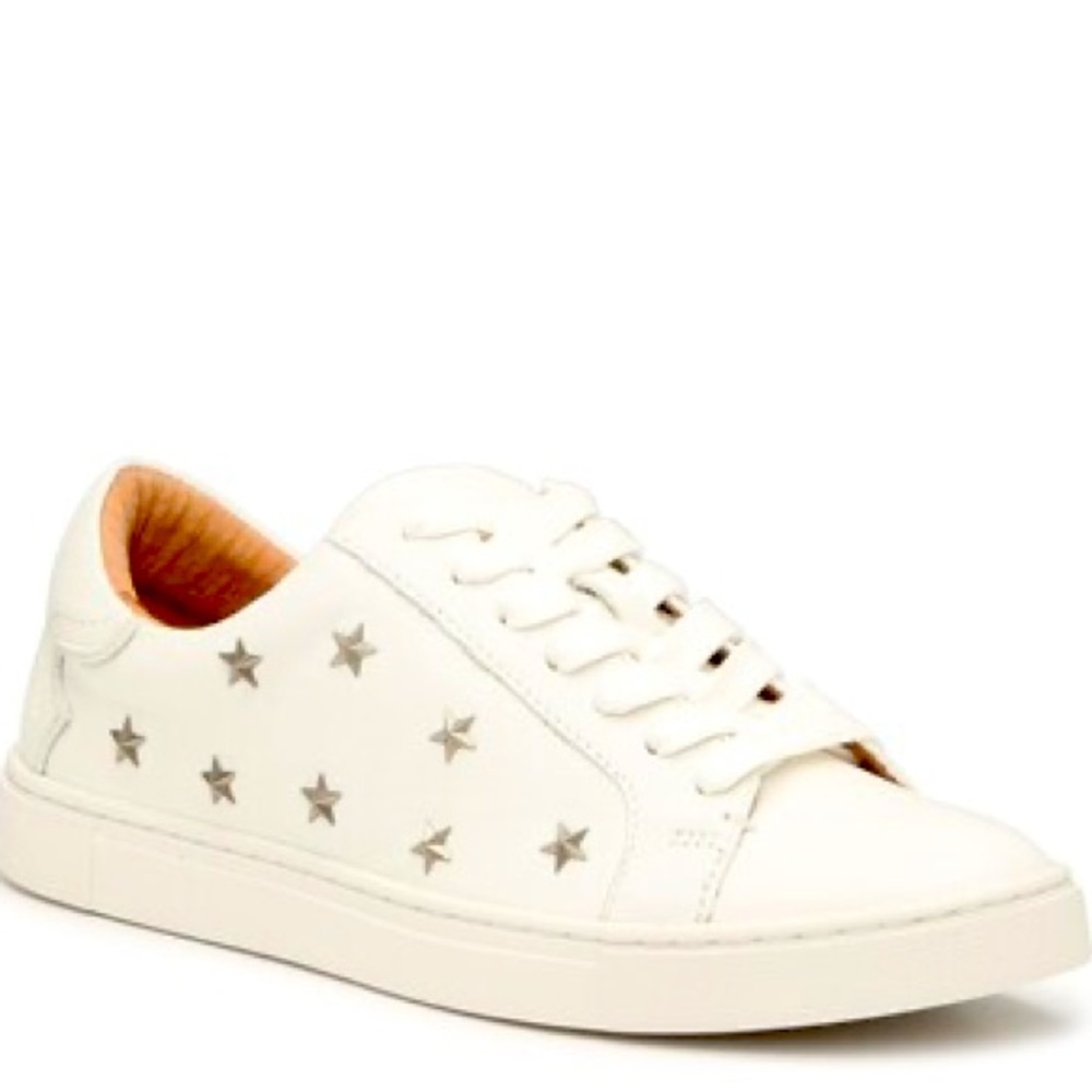 Frye Leather Shoes Ivy Western Star Sneakers White and Silver Size 10 Women